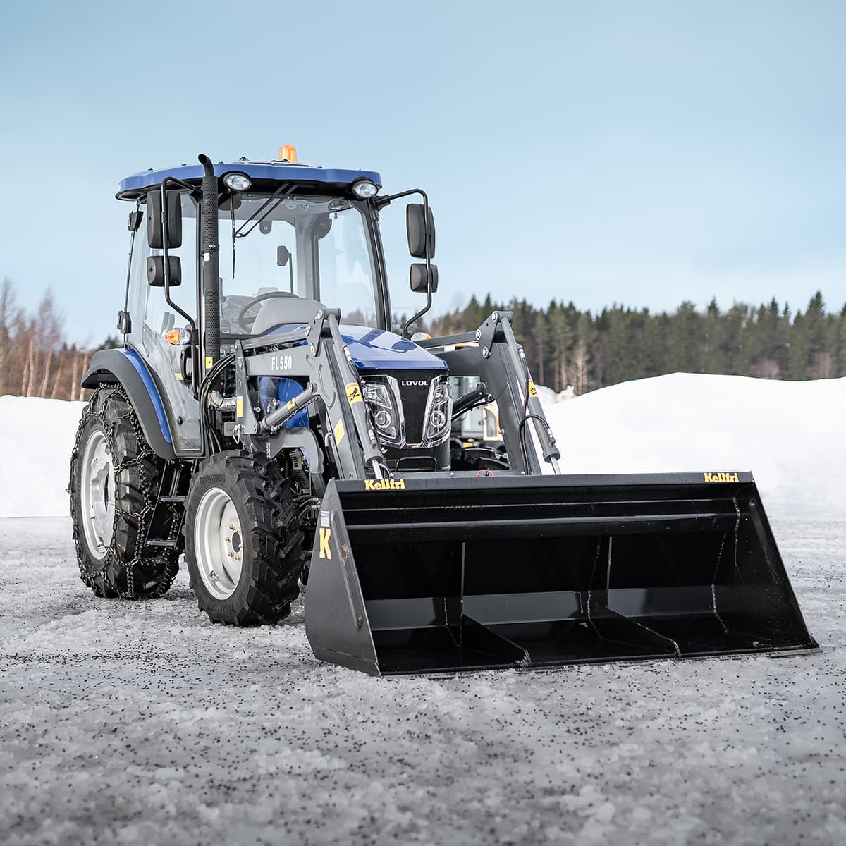 Traktor Lovol 50 hk 4WD med frontlæsser, Stage V