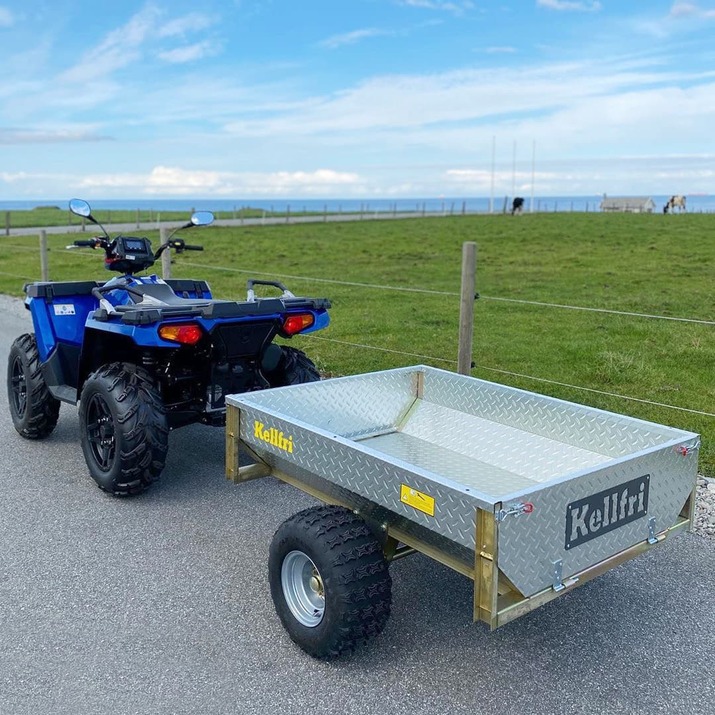 Tipvogn ATV 500 kg med galvaniseret dørkplade