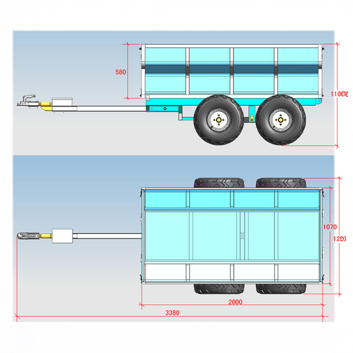 Tipvogn ATV 1.420 kg med elhydraulisk tipning