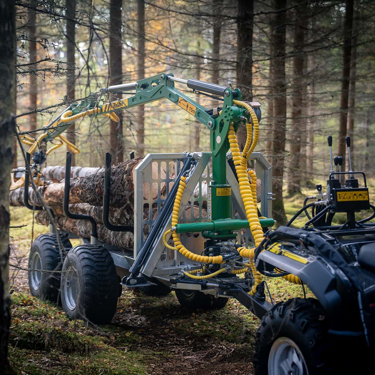 Skovvogn ATV 3 ton, med kran 4,2 m