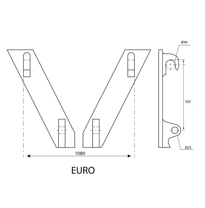 Svejsebeslag Euro 40 mm