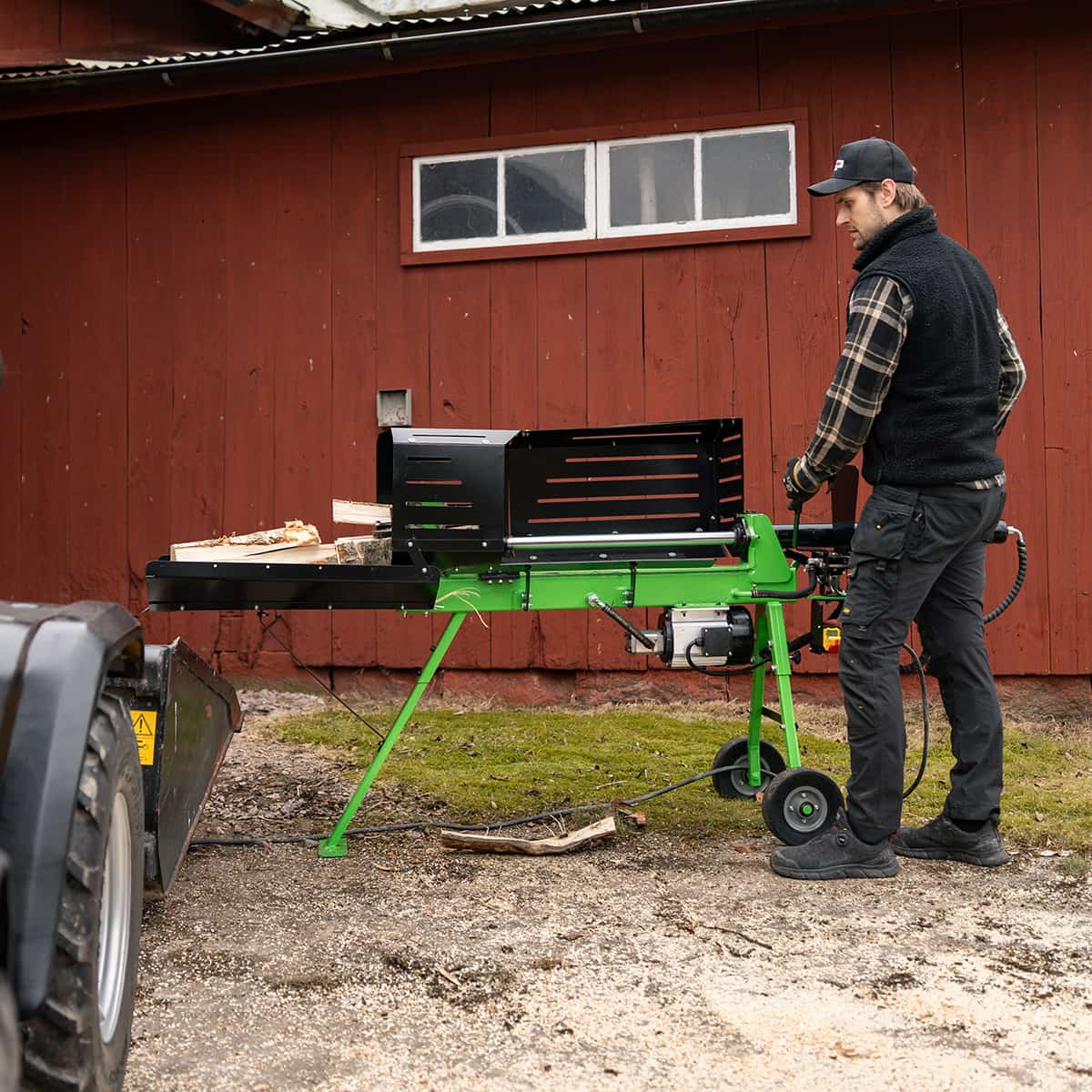 Brændekløver, eldrevet, 7 ton, 70 cm