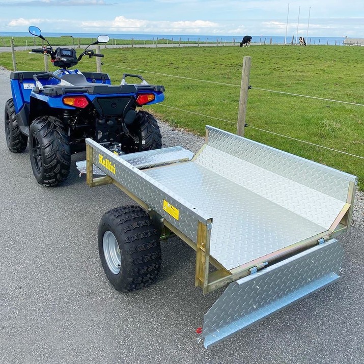 Tipvogn ATV 500 kg med galvaniseret dørkplade