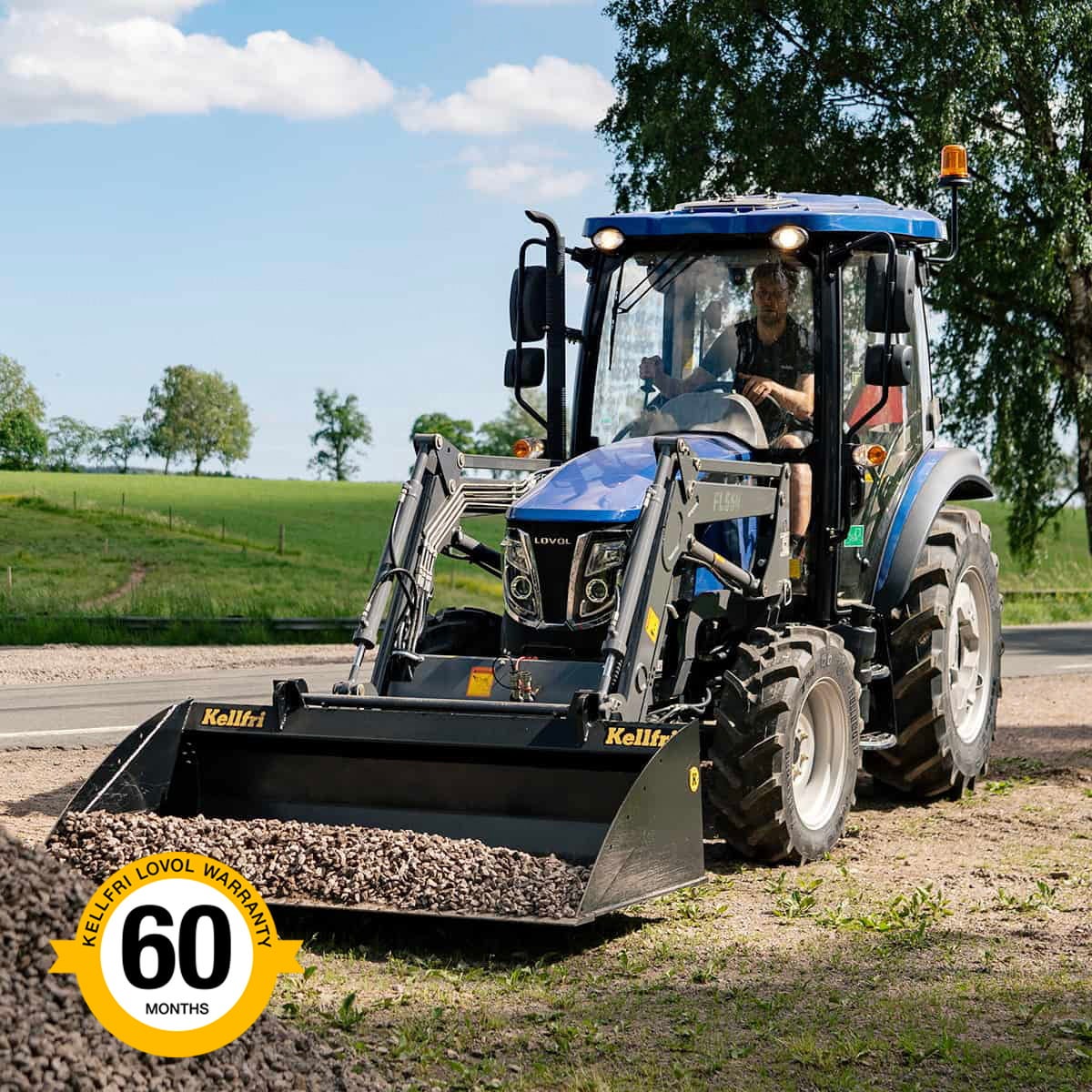 Traktor Lovol 50 hk 4WD med frontlæsser, Stage V