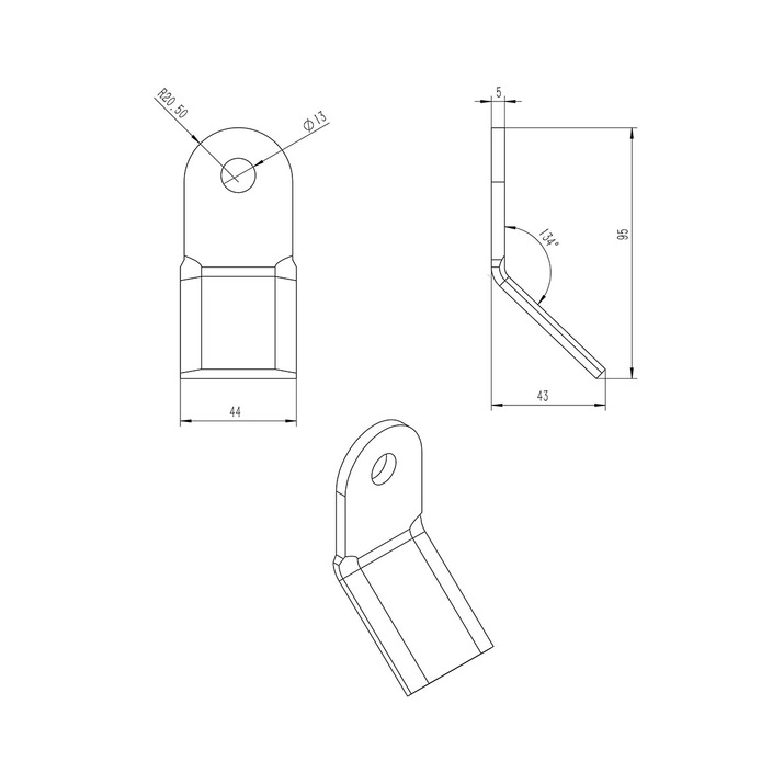 Y-slagle 13 x 44 x 95 mm