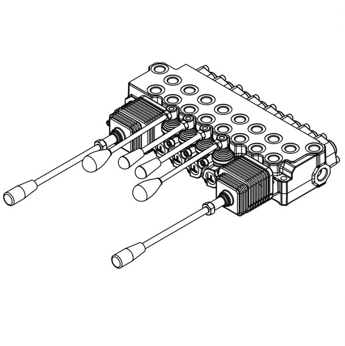 Ventilpakke 8 sektioner, 2-greb, 25 l/min