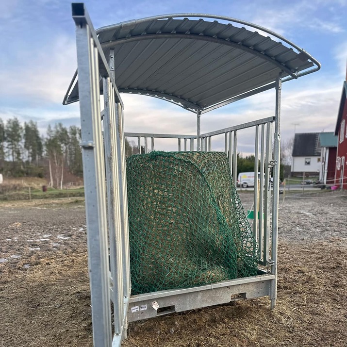Foderhæk med gitterlåge til heste, 8 pladser
