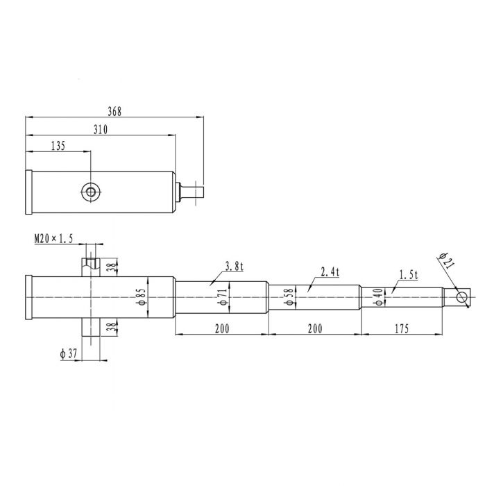 Hydrauliksystem med vippecylinder 12 V