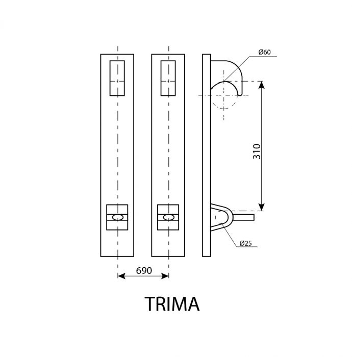 Svejsebeslag, montering passer for Trima-adapter 30 mm