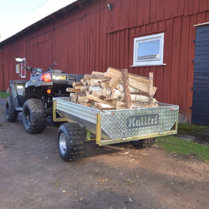 Tipvogn ATV 500 kg med galvaniseret dørkplade