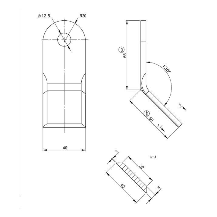 Y-slagle 12,5 x 57,1 x 65,7 mm