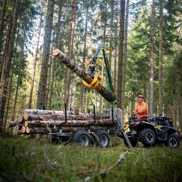Skovvogn ATV 3 ton, med kran 4,2 m
