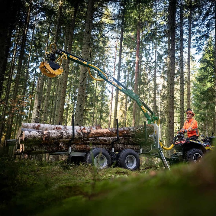 Skovvogn ATV 3 ton, med kran 4,2 m