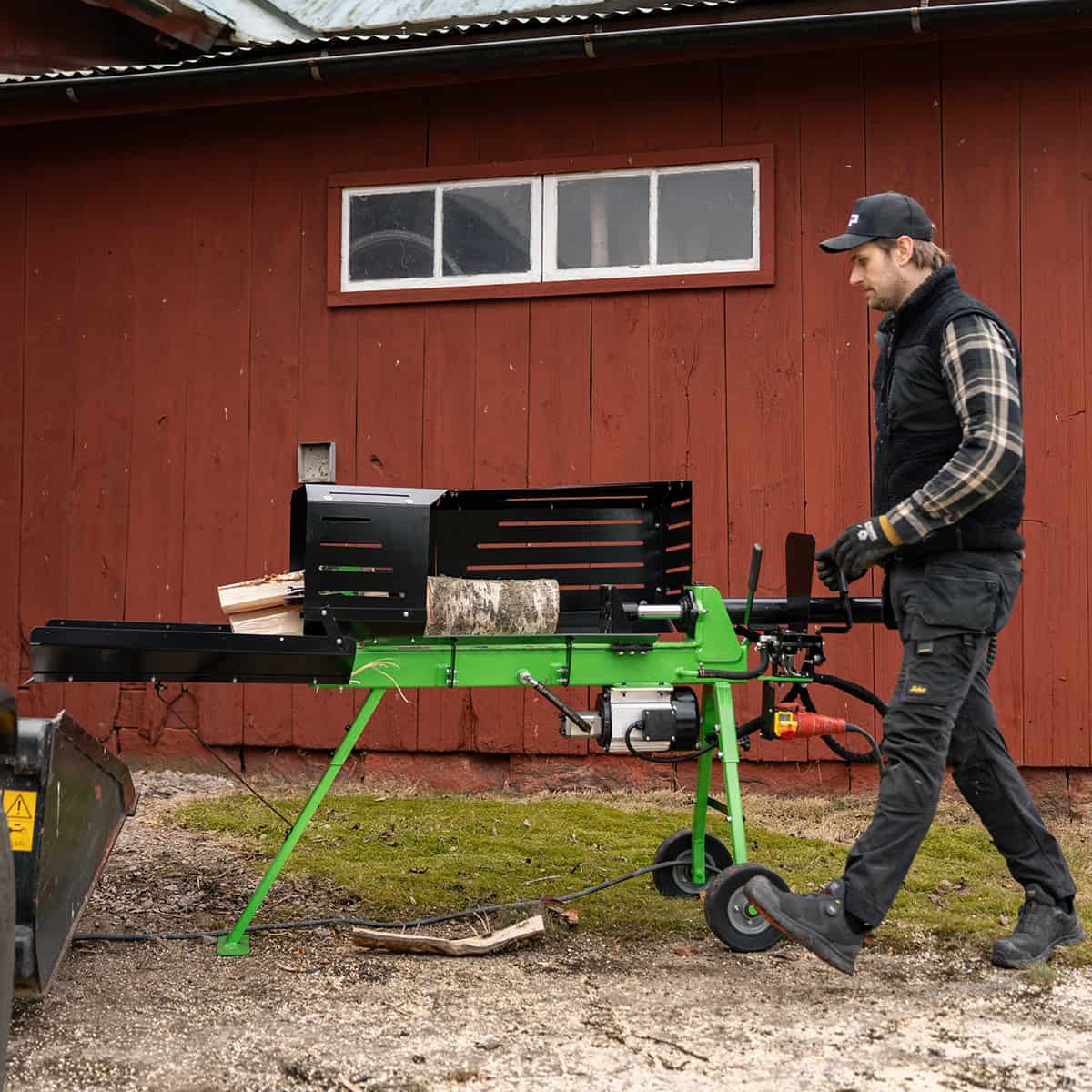 Brændekløver, eldrevet, 7 ton, 70 cm