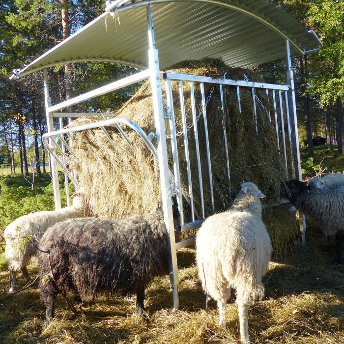 Foderhæk med tag til får