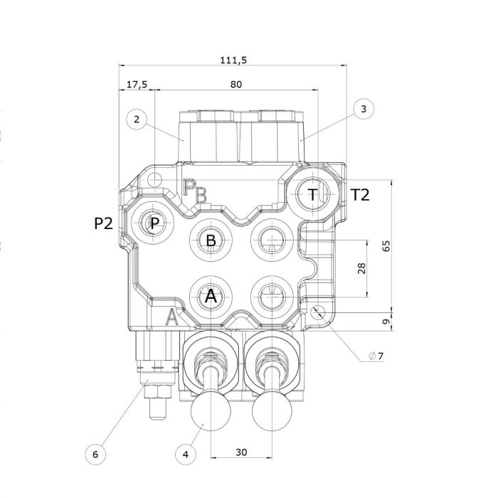 Ventilpakke 2 sektioner, multigreb