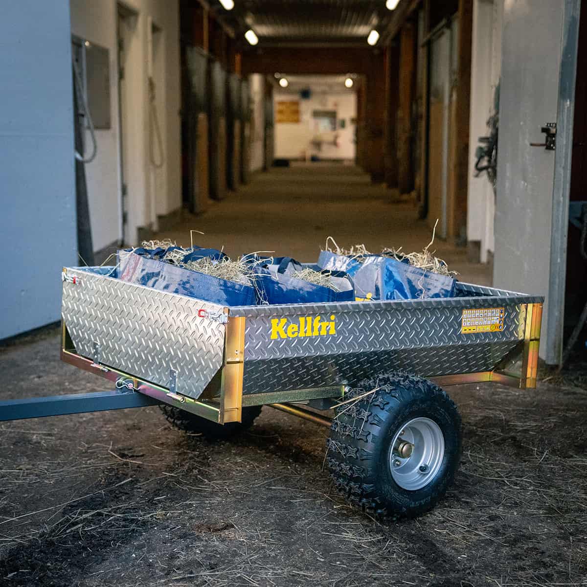 Tipvogn ATV 500 kg med galvaniseret dørkplade