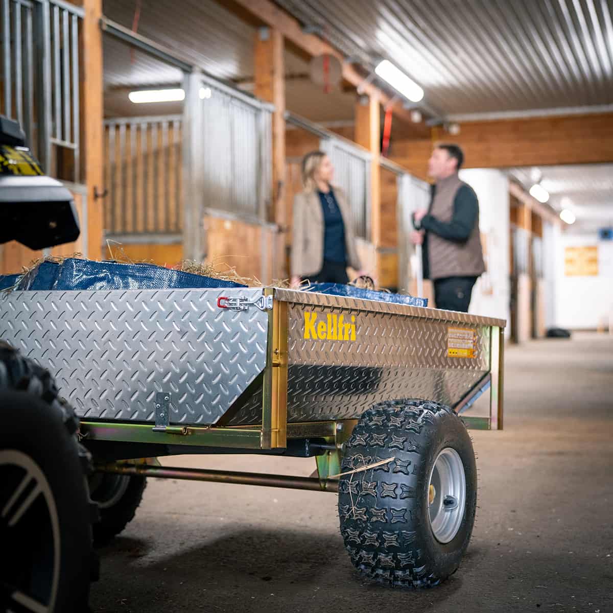 Tipvogn ATV 500 kg med galvaniseret dørkplade