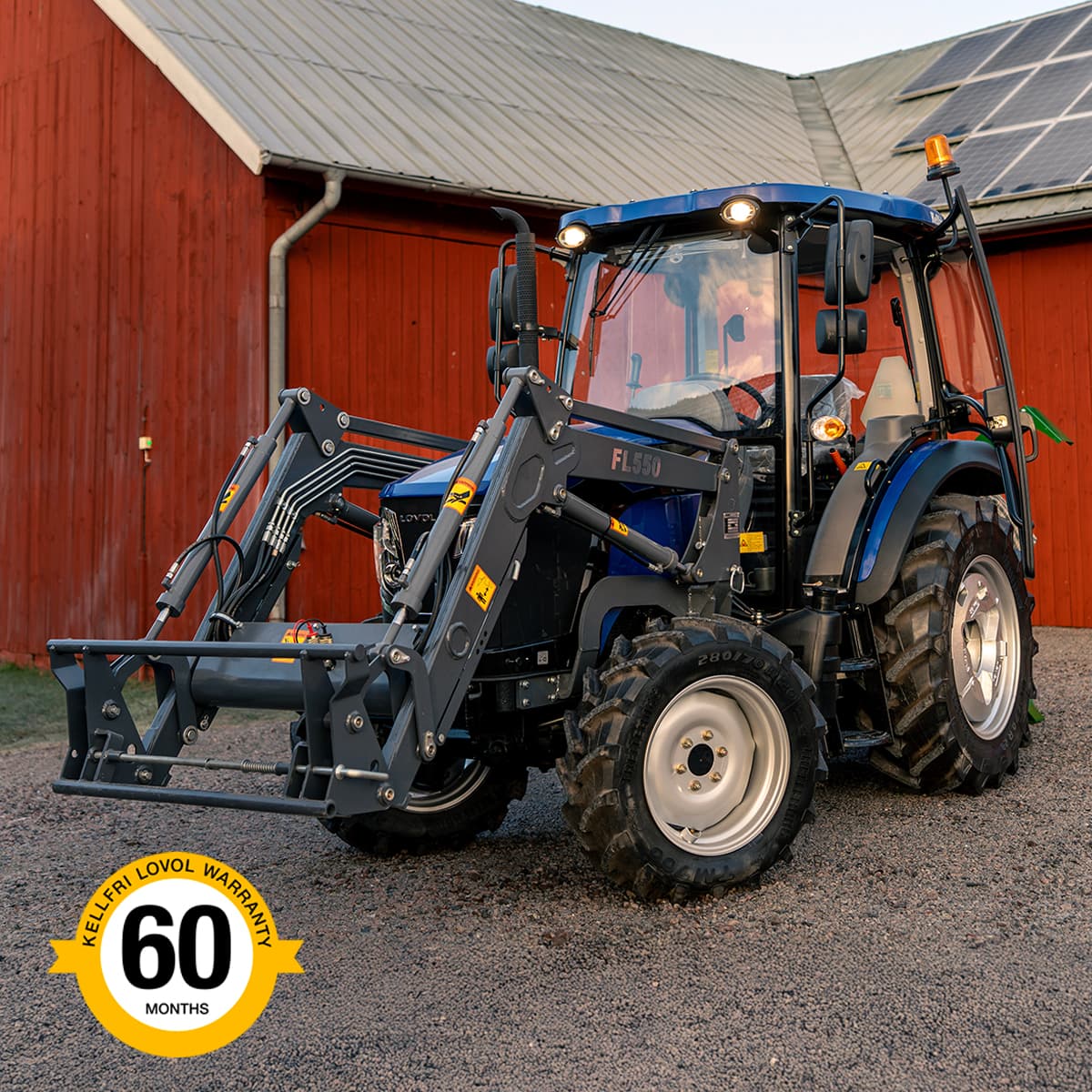 Traktor Lovol 50 hk 4WD med frontlæsser, Stage V